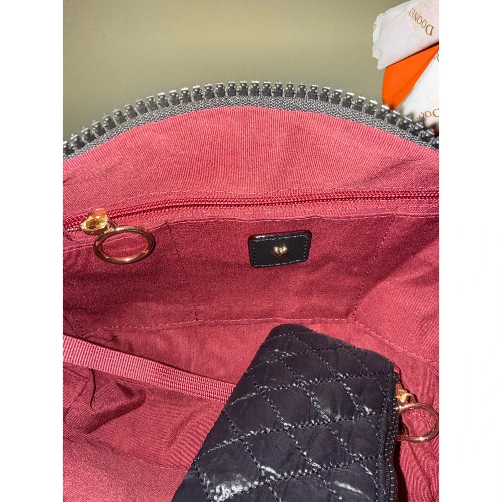 HeartLove by Charo Black Quilted Puffer Hobo Bag‎ Recycled Vegan Leather NWT